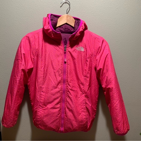 The North Face // Girls' Reversible Puffer Jacket Coat Size Medium (10/12) - Picture 3 of 16